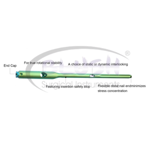 Implante ortopédico de clavo entrelazado de aleación de titanio para implantes proximales, materiales intervencionistas de Blush Surgical - Product Image 2