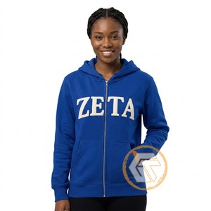 GREEK TREASURES เสื้อฮู้ดผู้หญิงแบบกำหนดเอง Zeta Phi Beta สำหรับฤดูหนาวและฤดูใบไม้ร่วง ผ้าฝ้ายฟลีซเนื้อนุ่ม 500 กรัม เป็นมิตรกับสิ่งแวดล้อม ปักลายด้านหน้า - Product Image 3