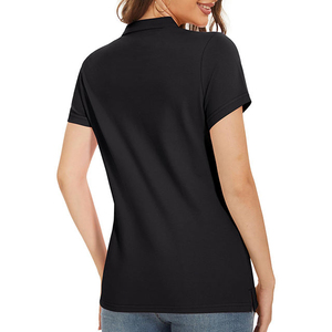 Golf à manches courtes pour femmes de haute qualité pour T-shirts polo Impression de bouton personnalisé Séchage rapide et respirant Style décontracté-Vente en gros - Product Image 2