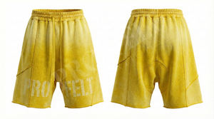 Shorts pour hommes en feutre professionnel, personnalisables, vente en gros, marque privée acceptée, respirants, séchage rapide, style urbain, effet délavé vintage - Product Image 6