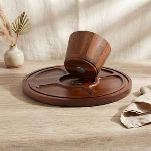 Handcrafted Natural Solid Wood Eco-Friendly <b>Cake</b> <b>Mold</b> Round Serving Platter Pedestal Base Home Kitchen Event Decor Good Price - Product Image 2