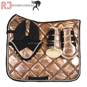 Tapis de selle matelassé scintillant style cristal pour cheval, avec coussinets d'étrier pour l'équitation - Product Image 4