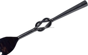 Ensemble de couverts 5 pièces à nœud solide noir de qualité supérieure comprenant couteau/fourchette/cuillère - Product Image 5