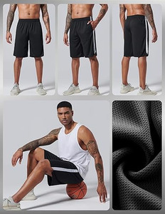 Serie Dominator: Paquete de 5 pantalones cortos de baloncesto multicolor de alto rendimiento para hombre con gráficos de contraste cinético. Pantalones cortos para hombre. - Product Image 6