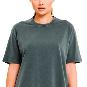 Impression personnalisée unisexe vierge femmes respirant t-shirt fabricant OEM approvisionnement goutte épaule 220g 100% coton t-shirts surdimensionnés - Product Image 5