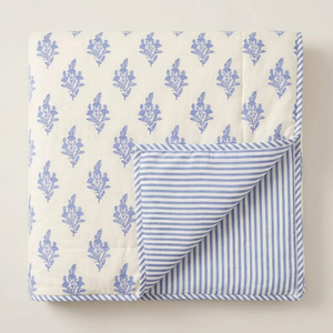 Couette réversible en coton RIDHI faite à la main avec rayures inversées, idéale pour un cadeau de Thanksgiving, facile à laver en machine - Product Image 4