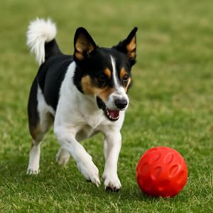 Jouet à mâcher pour animaux de compagnie Yommy, balle en plastique durable de 9 cm avec design ergonomique, 2 couleurs - Product Image 2