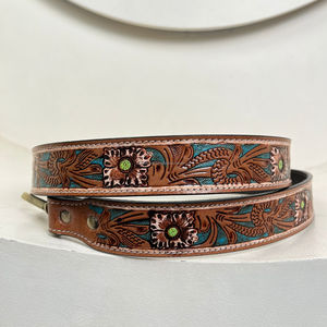 Nouveau personnalisé à la main usiné à la main Floral en cuir véritable bandoulière de remplacement sangle de bandoulière réglable pour les femmes - Product Image 6