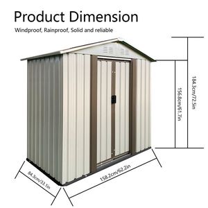 Casetta da Giardino in Metallo 5FTx3FT Resistente per Esterni con Tetto a Falda, Struttura in Legno e Alluminio, Bianca, per Uso in Giardino e Patio - Product Image 4