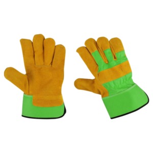 Gants de travail robustes en cuir fendu pour les travaux de construction, gants de sécurité industriels durables avec fonction anti-coupure - Product Image 1