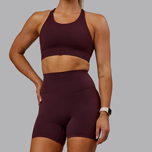 Women's High Support High Waist Racerback Legging Solid Color Seamless Sweat-Wicking High Quality Yoga Wear Scoop Neck - Product Image 4