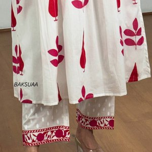 Colección de Vestidos Anarkali con Cuello Redondo, Inspirados en Celebridades, de Tela de Algodón Mul, con Estampado Floral Elegante, Tallas L a 3XL, para Mujeres o Niñas - Product Image 5