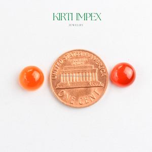 Cabujones de Cornalina Roja de Alta Calidad, 8 mm, 1 Quilate, Gemas Naturales Semipreciosas Sueltas, Certificadas por Terceros, con Reverso Plano - Product Image 4