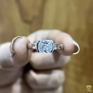 Stunning <b>Cushion</b> Cut Lab Grown Diamond Solitaire Ring Designed With Clean Lines And Everyday Luxury Style - Product Image 3