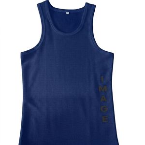 <b>Men's</b> Sleeveless O-Neck Tank Top Solid Color Breathable Cotton Casual Fitness <b>Vest</b> Light Blue <b>White</b> - Product Image 5