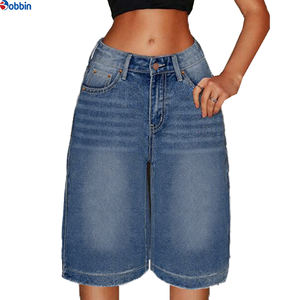 Overol de Mezclilla para Mujer, Diseño Único, Estilo Casual, Verano, Alta Calidad, Corte Holgado, Pierna Ancha, Jeans Cortos de Longitud Media - Product Image 1