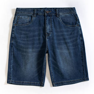 Shorts en jean baggy vintage pour homme, en coton, longueur genou, avec broderie croisée personnalisée, style streetwear estival - Product Image 2