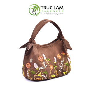 Sac de voyage artisanal en gros, petit sac en daim à oreilles de lapin avec motifs floraux et végétaux en perles de verre cousues à la main, haute qualité - Product Image 3