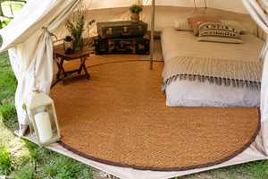 Tapis de tente en fibre de coco naturelle, rond, tissé, pour le camping, tapis de sol écologique, tapis de glamping extérieur, taille personnalisée, qualité d'exportation - Product Image 3