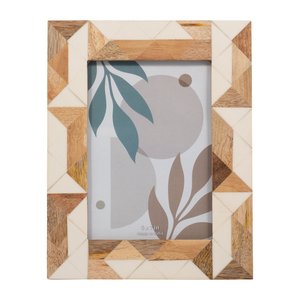 Cadre photo moderne en os et bois incrusté, cadre décoratif écologique de qualité supérieure pour la décoration contemporaine de la maison - Product Image 1