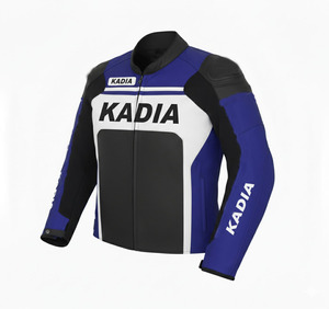 แจ็คเก็ตหนังสำหรับขี่มอเตอร์ไซค์ดีไซน์ล่าสุดสำหรับผู้ชาย พร้อมโลโก้ด้านหน้า ป้องกันด้วยเกราะเสริม ขนาดใหญ่พิเศษ ได้รับมาตรฐาน CE - Product Image 2