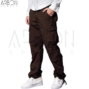 Comfortable Daily Wear Custom Colors & Sizes Multi Pocket Workout Latest Style <b>Brown</b> Color Lightweight Cotton <b>Cargo</b> Pants - Product Image 2