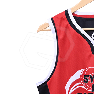Maillot de basket-ball rouge, noir et blanc en gros, impression par sublimation personnalisée, polyester respirant, uniforme d'équipe, vêtements de sport de qualité supérieure - Product Image 3