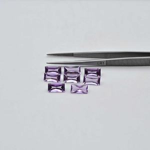3,5x7mm Natural púrpura Brasil amatista facetado Baguette corte princesa piedra preciosa suelta grado AAA certificado por terceros al por mayor - Product Image 1