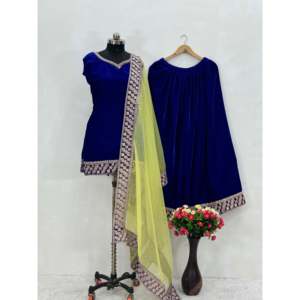 Beau haut et pantalon de fête pour femmes avec ensemble élégant en organza Dupatta - Product Image 3