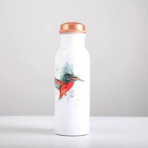 ขวดน้ำโลหะสีขาวพิมพ์ลายกระต่าย ฝาปิดทองแดง พกพาสะดวก ดีไซน์น่ารัก - Product Image 4
