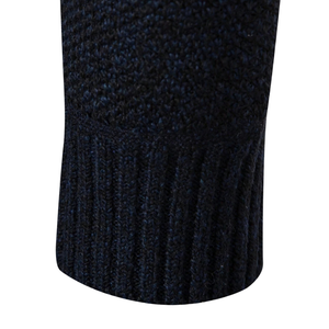 Pull en maille rayé demi-zip pour homme, col montant, color block, manches longues, automne, 100 % polyester, décontracté - Product Image 2