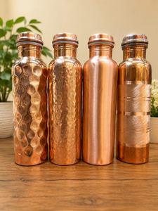 Botella de Cobre a Prueba de Fugas, Beneficios Ayurvédicos para la Salud, Vaso Artesanal - Product Image 1