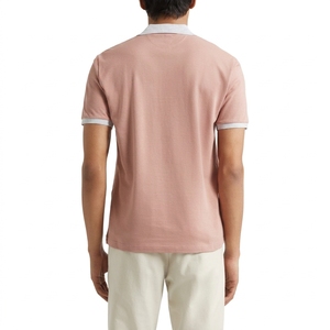 เสื้อโปโลผู้ชายสีชมพู ระบายอากาศได้ดี แขนสั้น ติดกระดุม ผ้าถัก สีพื้น สวมใส่สบาย ผ้าฝ้าย ทรงปกติ - Product Image 2