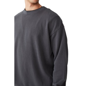 Fabricante de ropa al por mayor personalizado 350 Gsm mezcla de algodón cuello redondo sudaderas hombres sudaderas - Product Image 4