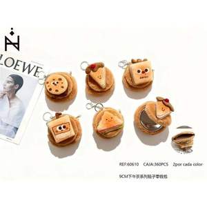 Portamonete a Specchio Serie Afternoon Tea 9Cm con Portachiavi in Peluche e Design di Cibo Carino per Donne e Ragazze - Product Image 1