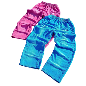 Pantalon de survêtement personnalisé pour homme, brodé, épais, coupe évasée, en molleton, avec strass, style vintage délavé à l'acide - Product Image 3