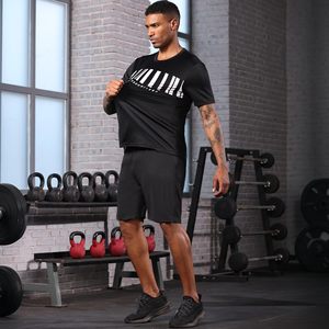 Gym Set Men's <b>Shirt</b> and Shorts 100% Polyester Set Zipper Pockets Quick Dry Athletic Clothes Workout Running Summer Casual Outfit - Product Image 6