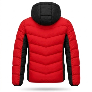 Veste matelassée à capuche rouge et noire pour homme, manteau d'hiver chaud, veste d'extérieur, vente en gros ONE APEX Fashion Apparel - Product Image 3