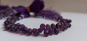 AAA Natural African <b>Amethyst</b> Faceted Teardrop Shape Briolette 6X4MM <b>Amethyst</b> Gemstone Beads 8" Strand Faceted Beads Wholesaler - Product Image 3