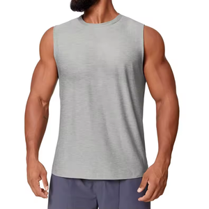 Men Comfortable Stretchy <b>Singlet</b> Casual Sport Quick DryTank Top Solid Breathable Active Vest Basketball <b>Running</b> Loose Tops - Product Image 1