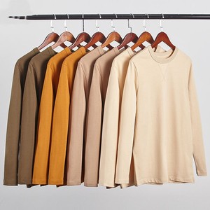 Camiseta de Algodón Urbana de Manga Larga para Hombre, Cuello Redondo, Transpirable, Informal, para Uso Diario - Product Image 2