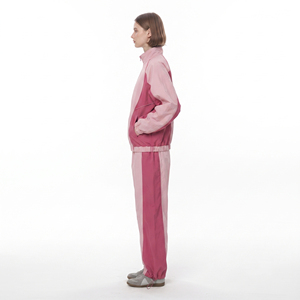 Women Loose Fit Zipper Windbreaker Tracksuit Casual Baggy 100% Nylon Street Summer Wear <b>Drop</b> Shoulder <b>Stand</b> Collar Ladies Set - Product Image 3