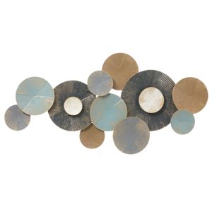 Industrial Metal Leaf <b>Wall</b> Art Decor Vertical Rectangular <b>Framed</b> Botanical Sculpture Distressed Silver & Copper <b>Wall</b> Hanging - Product Image 2