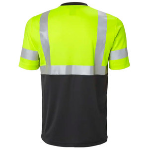 เสื้อยืดสะท้อนแสงสำหรับผู้ชาย เสื้อทำงานเพื่อความปลอดภัยแบบมองเห็นได้ชัดเจน เสื้อยืดทำงานแขนสั้นพิมพ์ลายตามสั่งสำหรับงานก่อสร้าง - Product Image 6