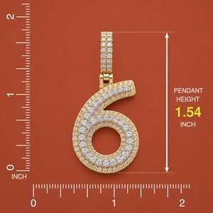 Nouveau collier pendentif numéro porte-bonheur en argent S925 avec diamant Moissanite, pendentif tendance Hip Hop - Product Image 3