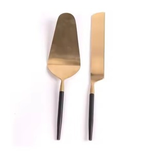 Contemporary Living Eco-Friendly Dishwasher Safe Metal <b>Cake</b> Serving <b>Kit</b> 2-Piece Stainless Steel Knife Server for Dessert Cutting - Product Image 1