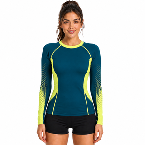 Maillot de bain extensible à manches longues pour femme, protection UV, séchage rapide, haute qualité, vente en gros - Product Image 1