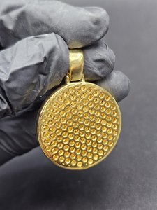 จี้รูปหัวหมาป่าประดับเพชรโมอิสซาไนต์ เงินแท้ 925 ชุบทอง จี้สลักอักษรย่อแบบกำหนดเอง สองสี สไตล์ฮิปฮอป - Product Image 6