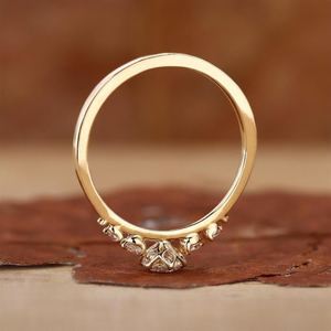 Minimalist Round Moissanite Diamond <b>Stacking</b> <b>Ring</b> Dainty Gold Plated Promise <b>Ring</b> Thin Wedding Band Anniversary - Product Image 2