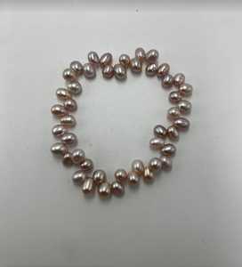 Woven Pink Freshwater Pearl Stretch <b>Bracelet</b> Cluster <b>Bead</b> Elastic Wristband Stackable Bangle Custom Wholesale Supply - Product Image 2
